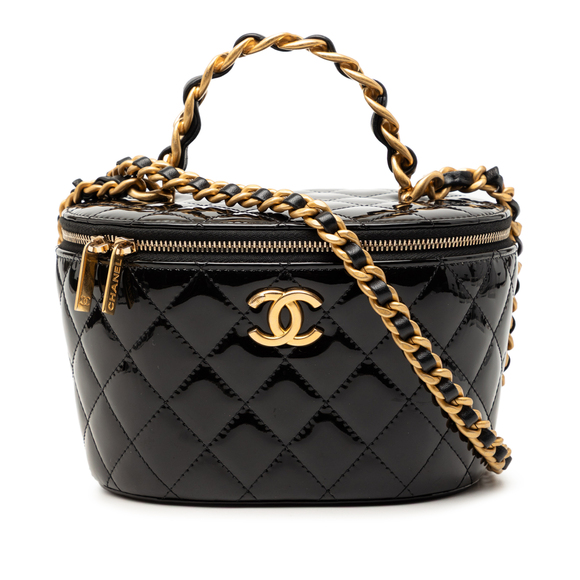 Chanel Handbags - Pre-Loved Chanel Quilted Patent Afternoon Tea Vanity Case with Chain